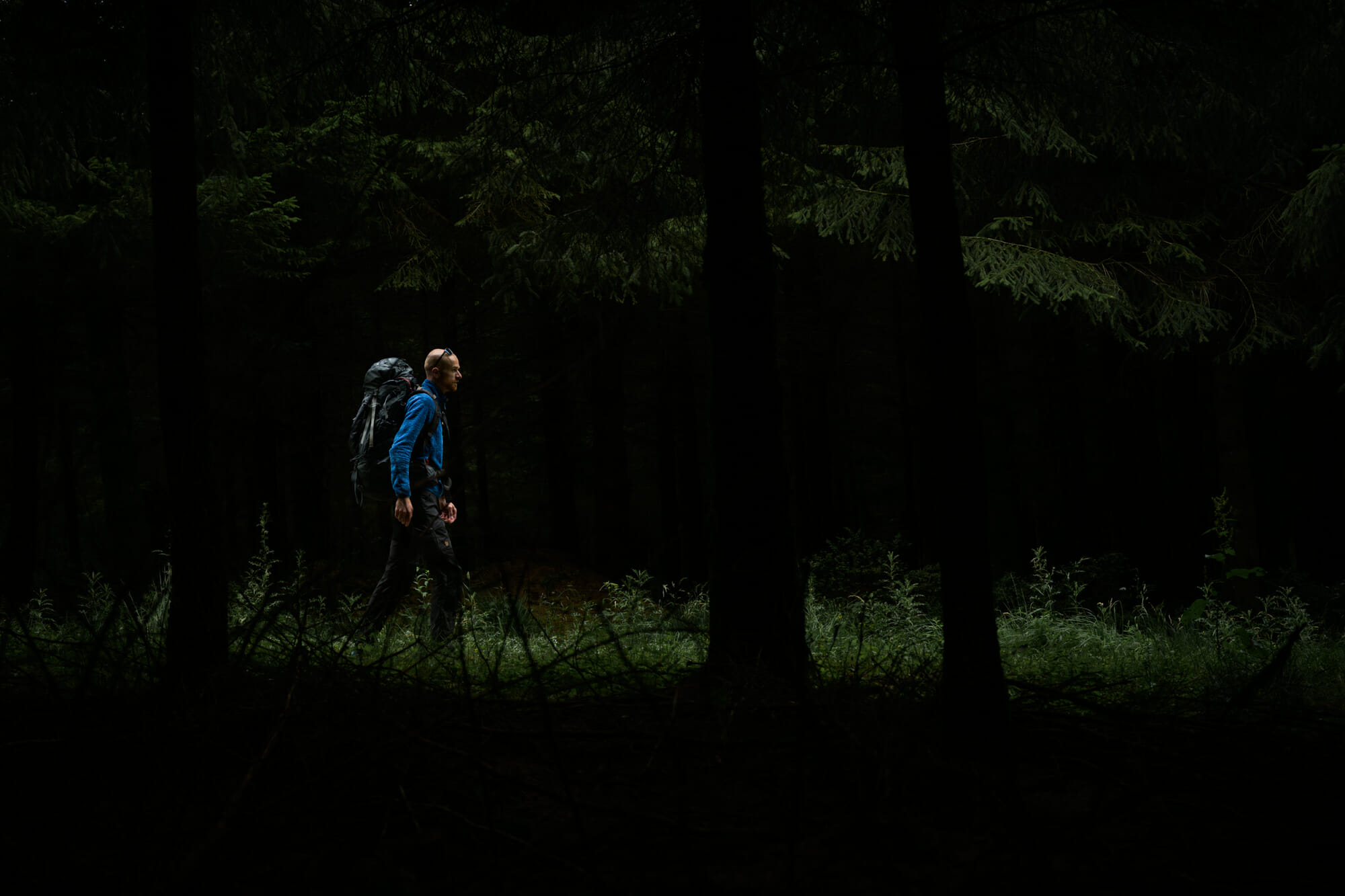 Randonneur en Ardenne