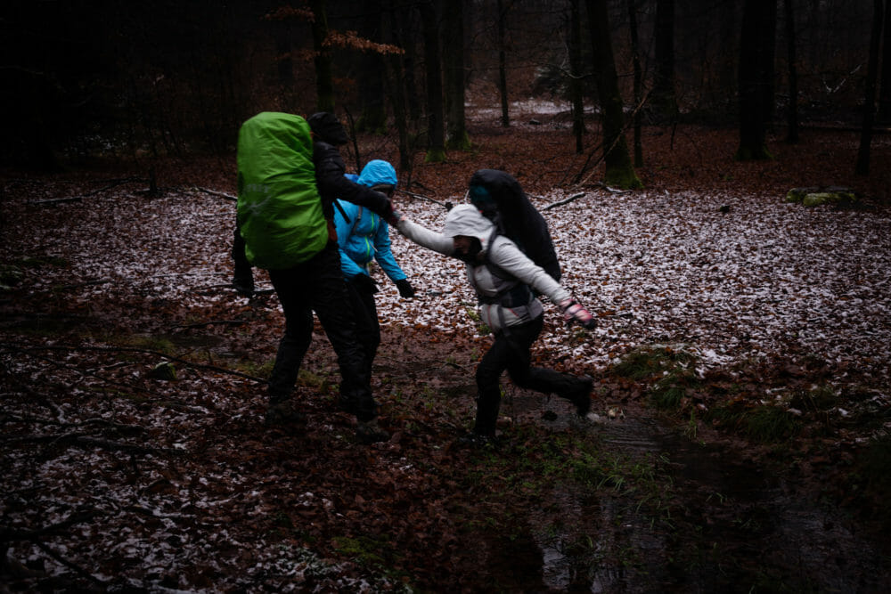 Passage d'une rivière en Ardenne