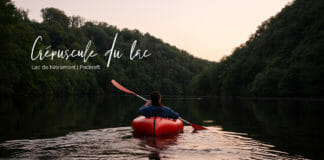 Crépuscule en packraft sur le lac de Nisramont