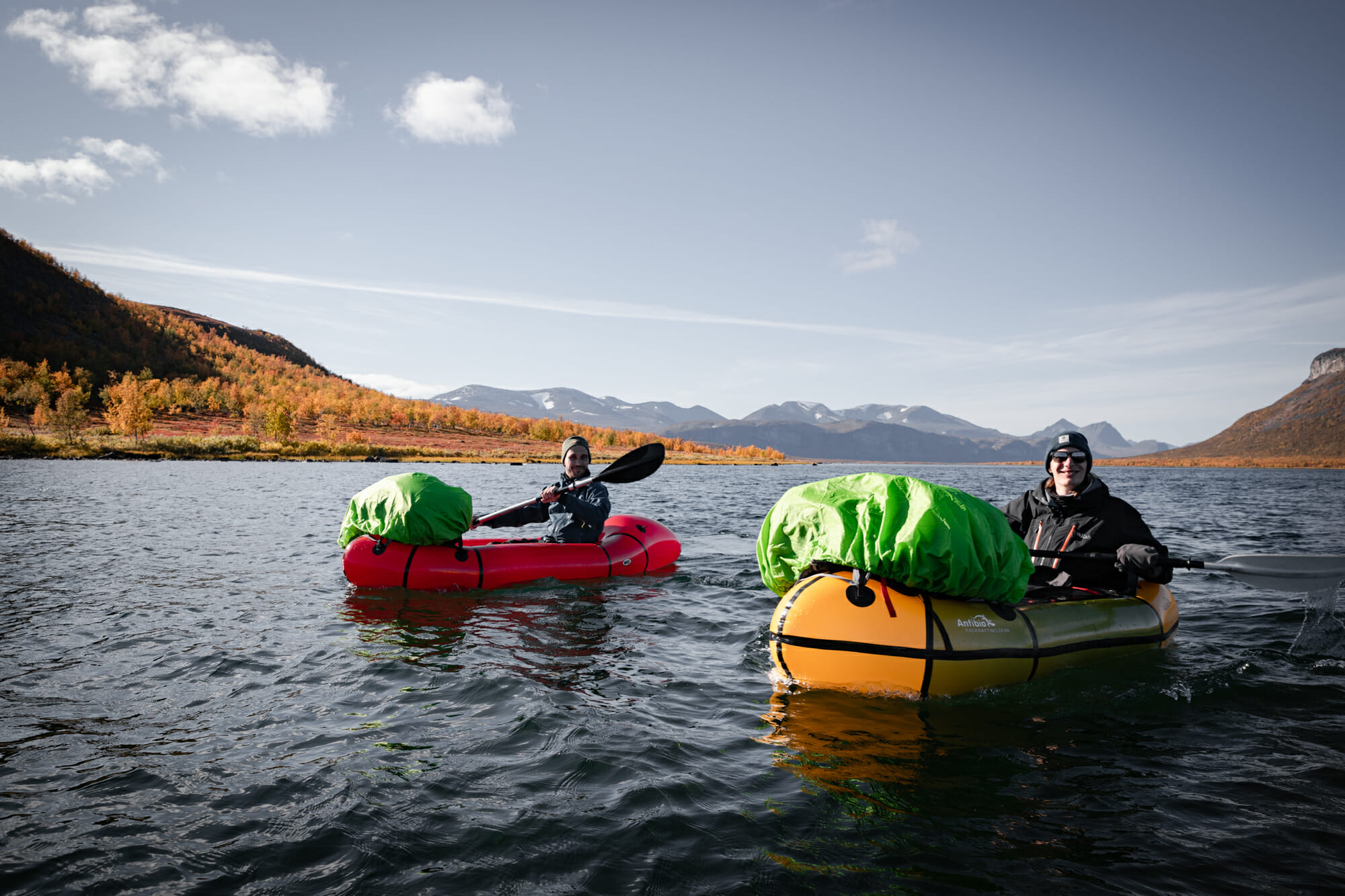 Packraft sur la rivière Kaïtum