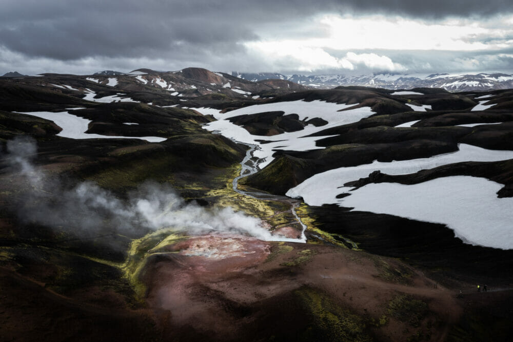 Zone de géothermie le long du Laugavegur