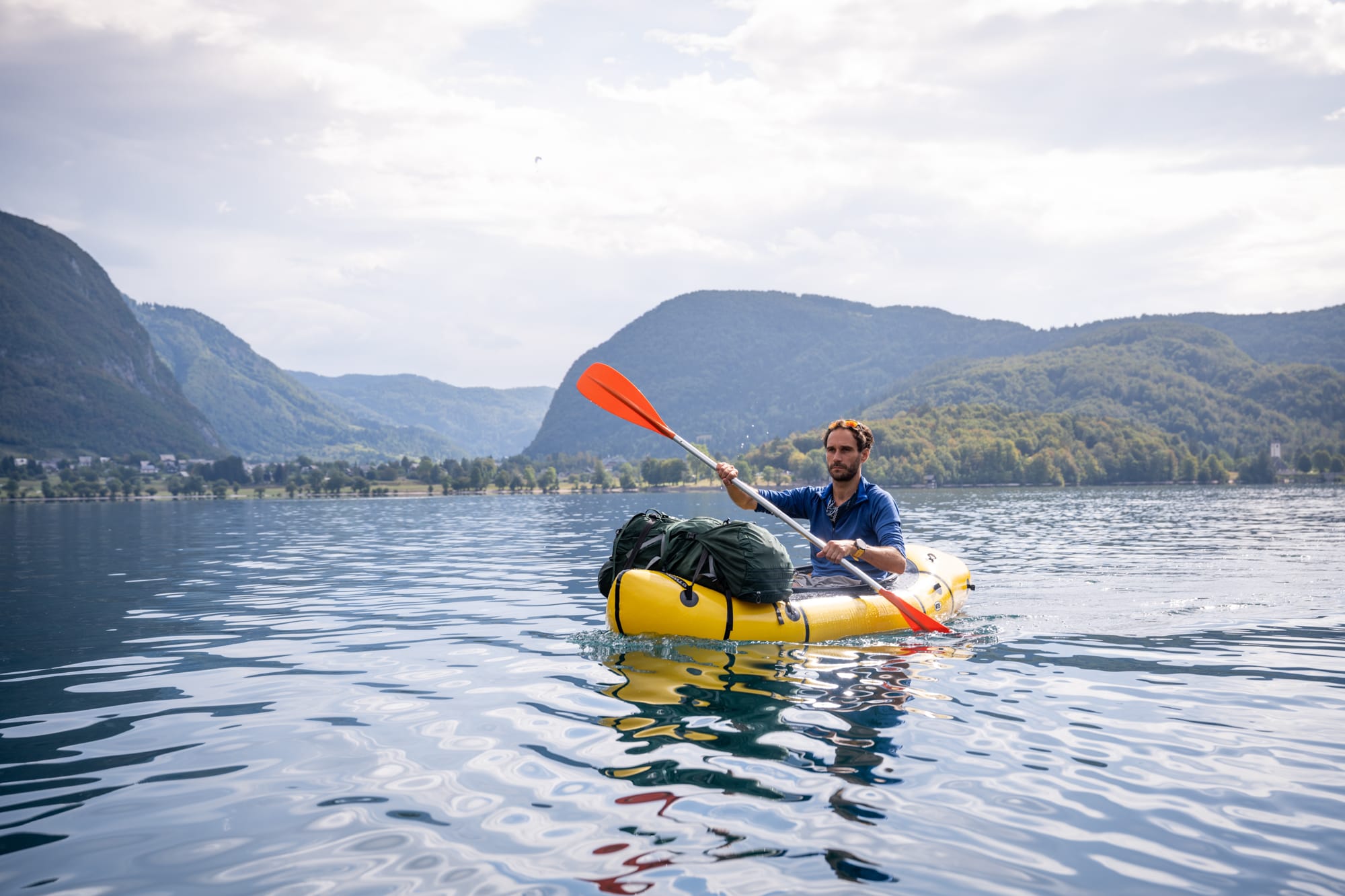 Packraft Trail Slovénie sur le lac Bohinj