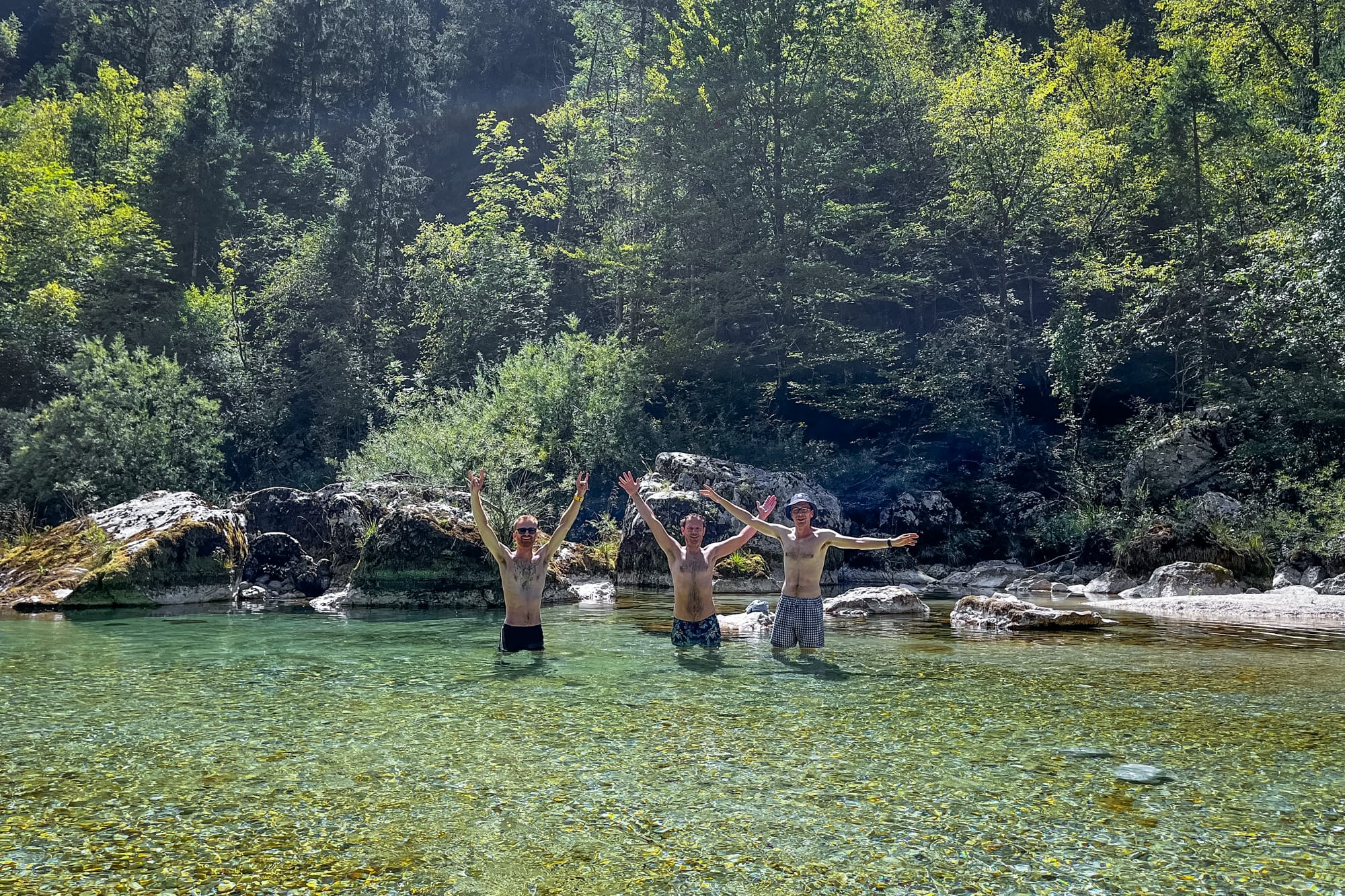 Baignade dans la Soca