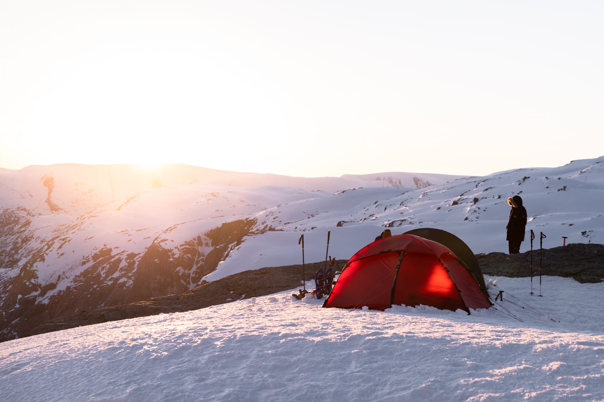 Bivouac à Trolltunga en hiver